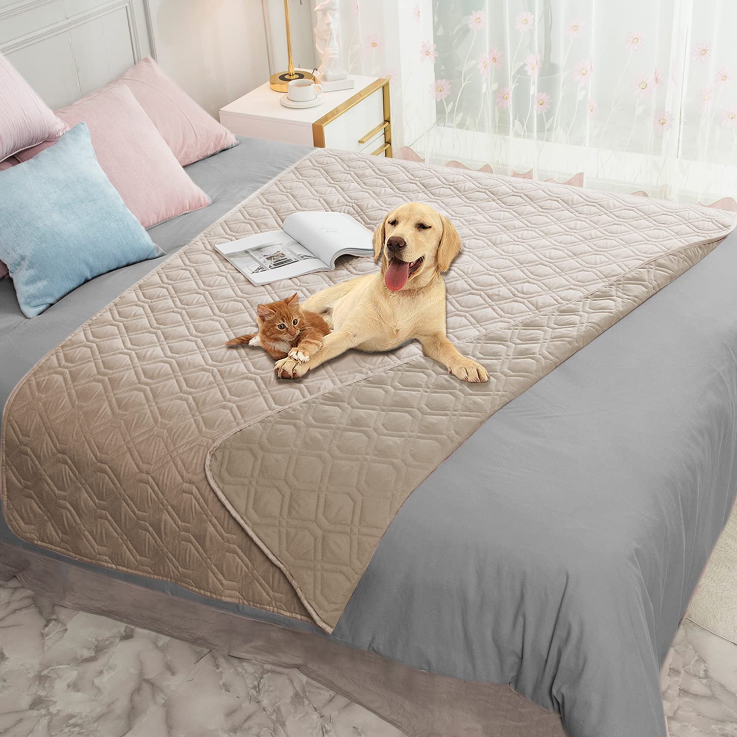 Ameritex funda impermeable para perro sobre sofá protege muebles de manchas y pelos