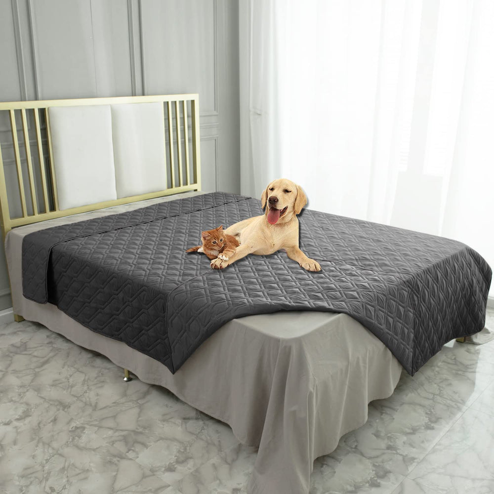 Ameritex funda impermeable para perro sobre sofá protege la tapicería.