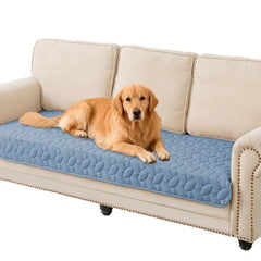 Housse Ameritex imperméable pour canapé bleu clair, protège des liquides.