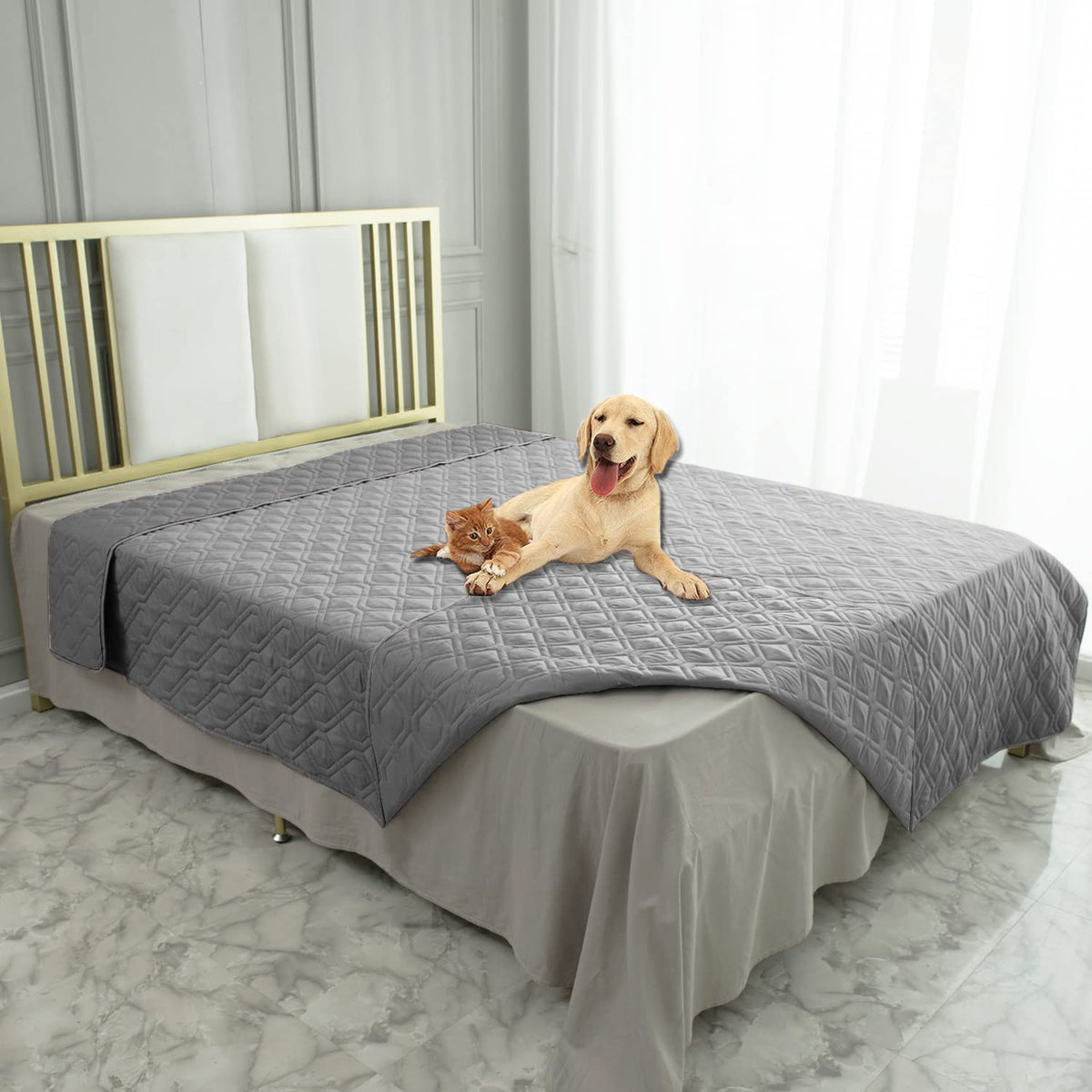 Ameritex manta impermeable de doble cara protege muebles y superficies.