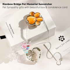 AMETHUARTZ memorial de mascotas, patita de perro genera arco iris en la ventana
