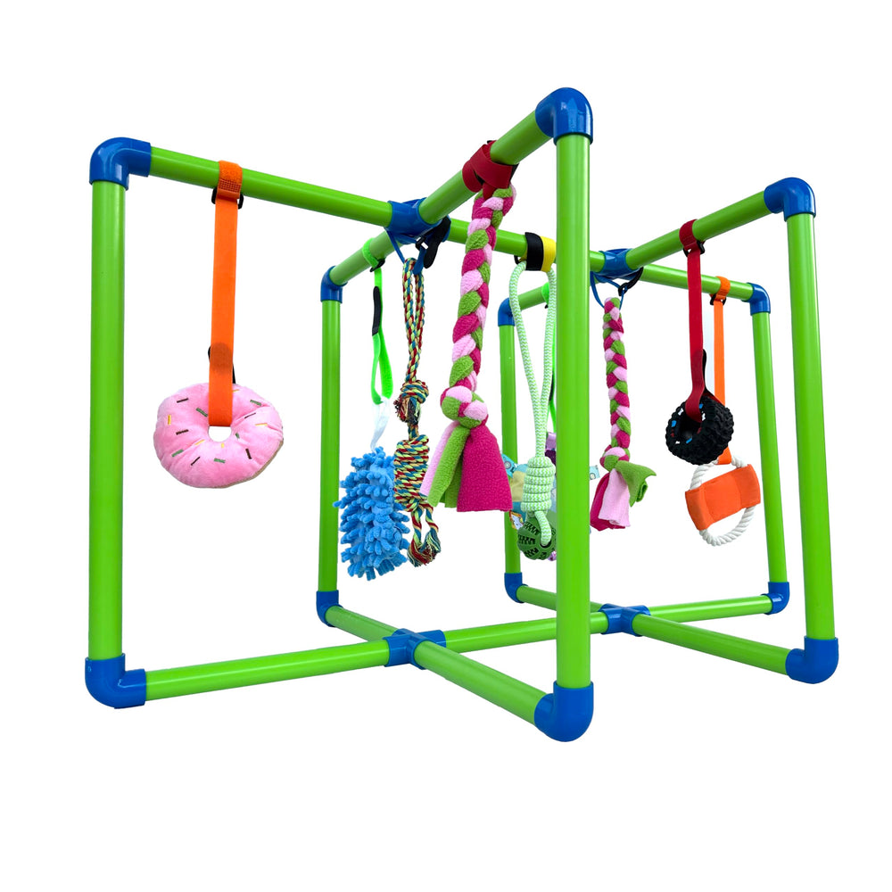 Amlmpet Puppy Play Gym: estructura PVC segura para cachorros en interiores.