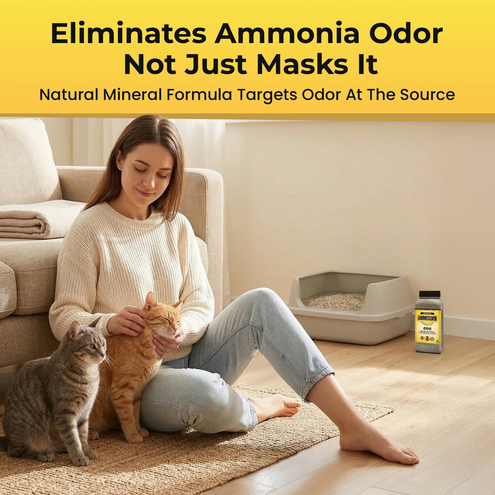 AMMOSORB aplicación rápida en caja de arena reduce olores.