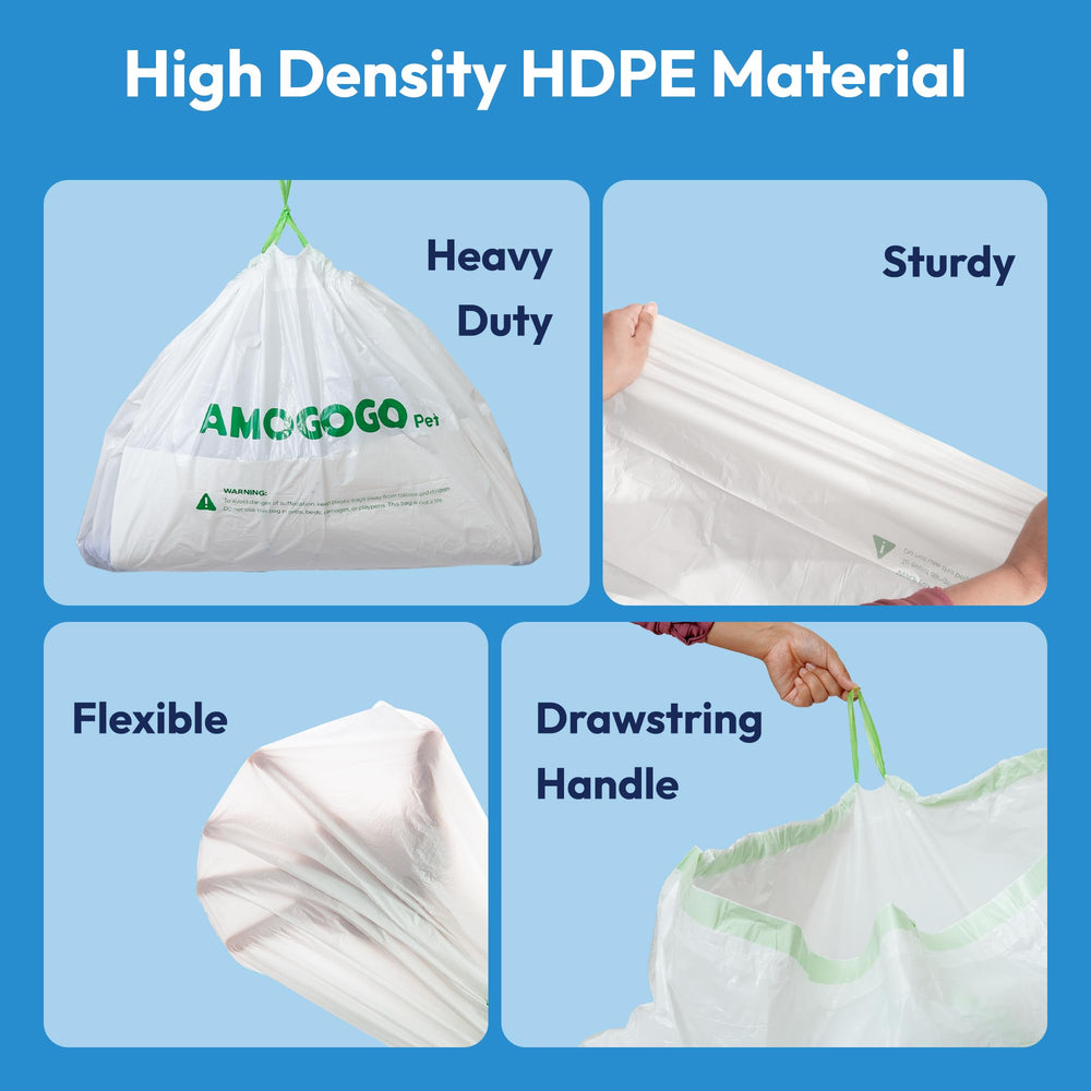 AMOGOGOPET bolsas hdpe resistentes ayudan a sellar olores y derrames.