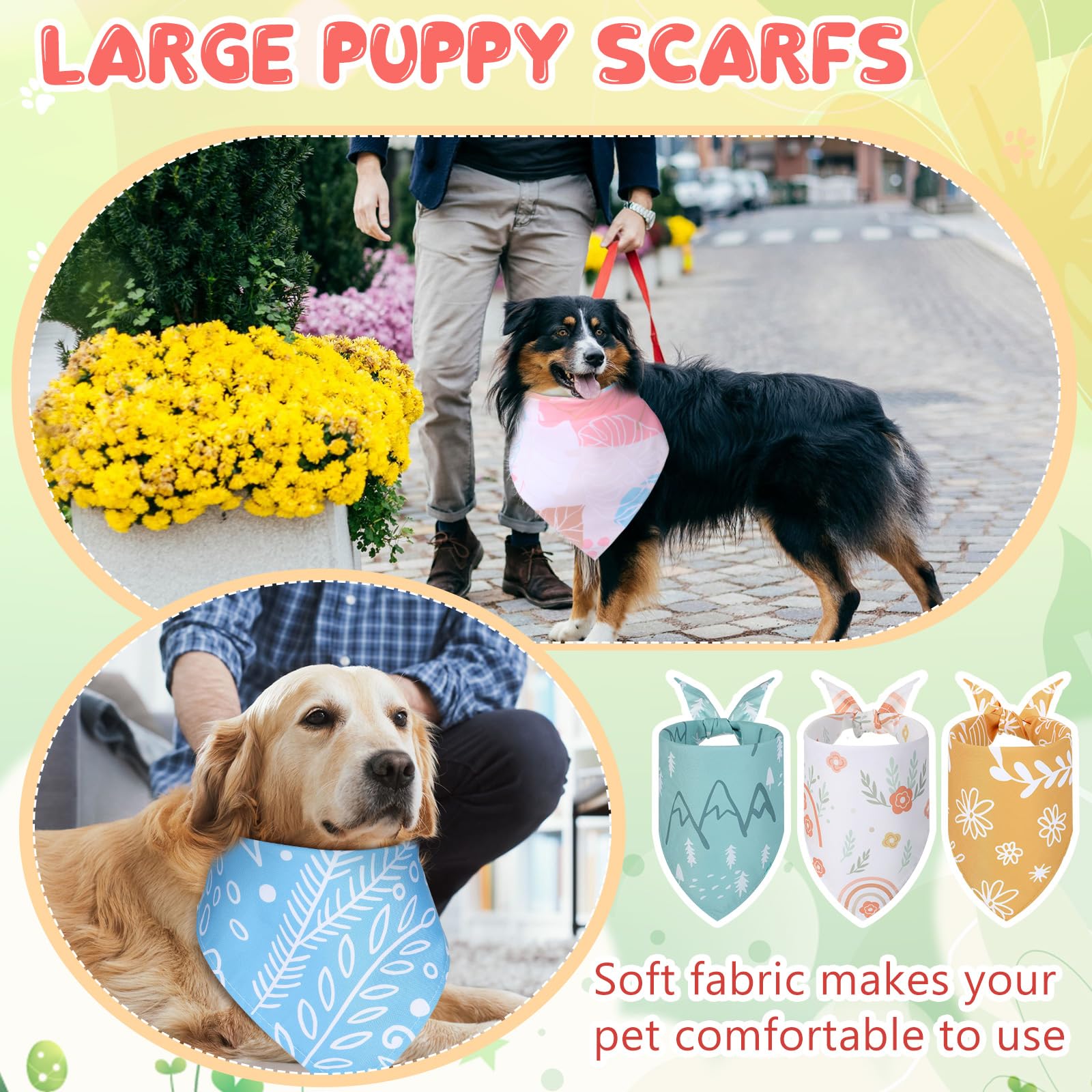 Bandana Amylove de tacto suave para perro, piel cómoda durante el día