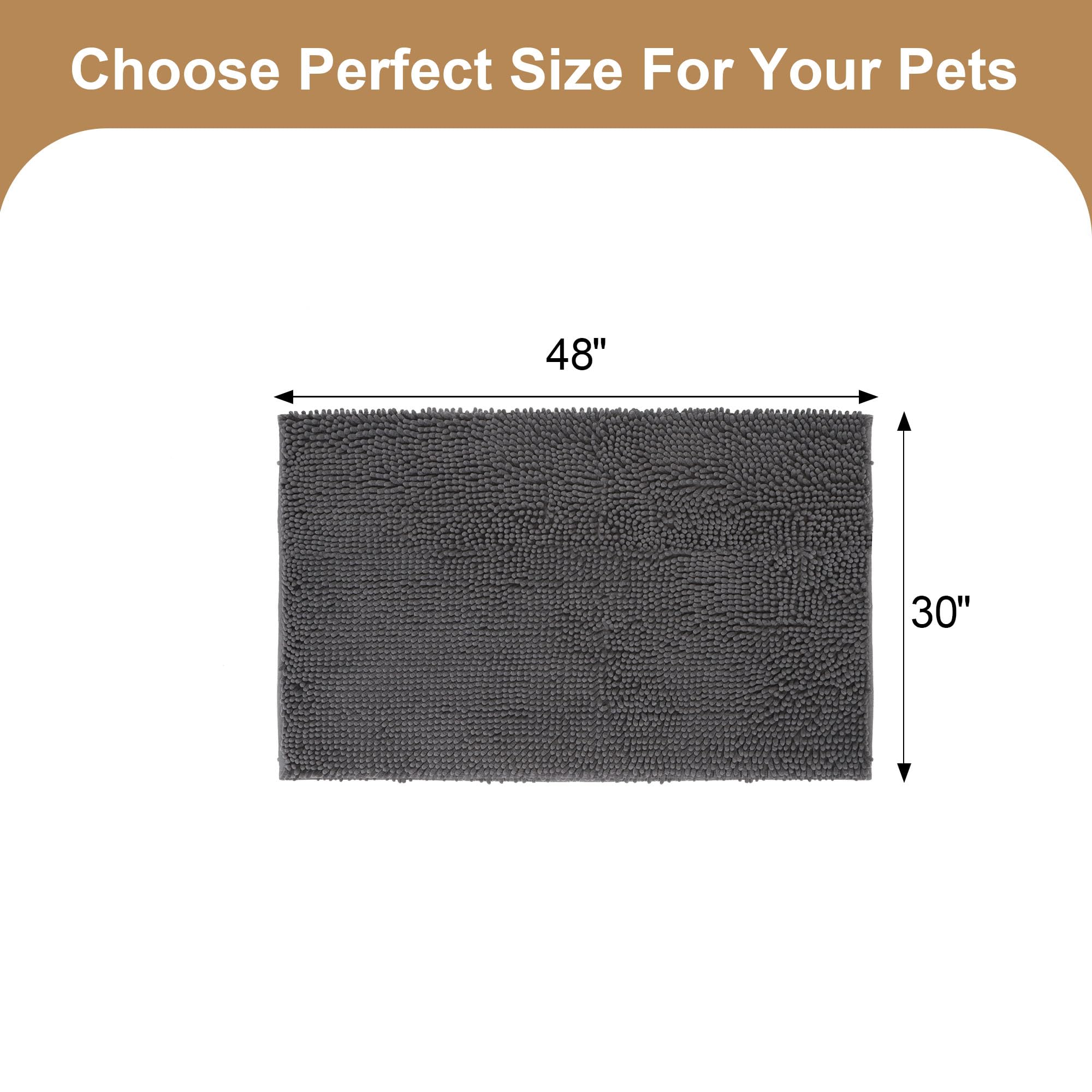 Alfombra Amyracel chenilla absorbe humedad para patas mojadas.