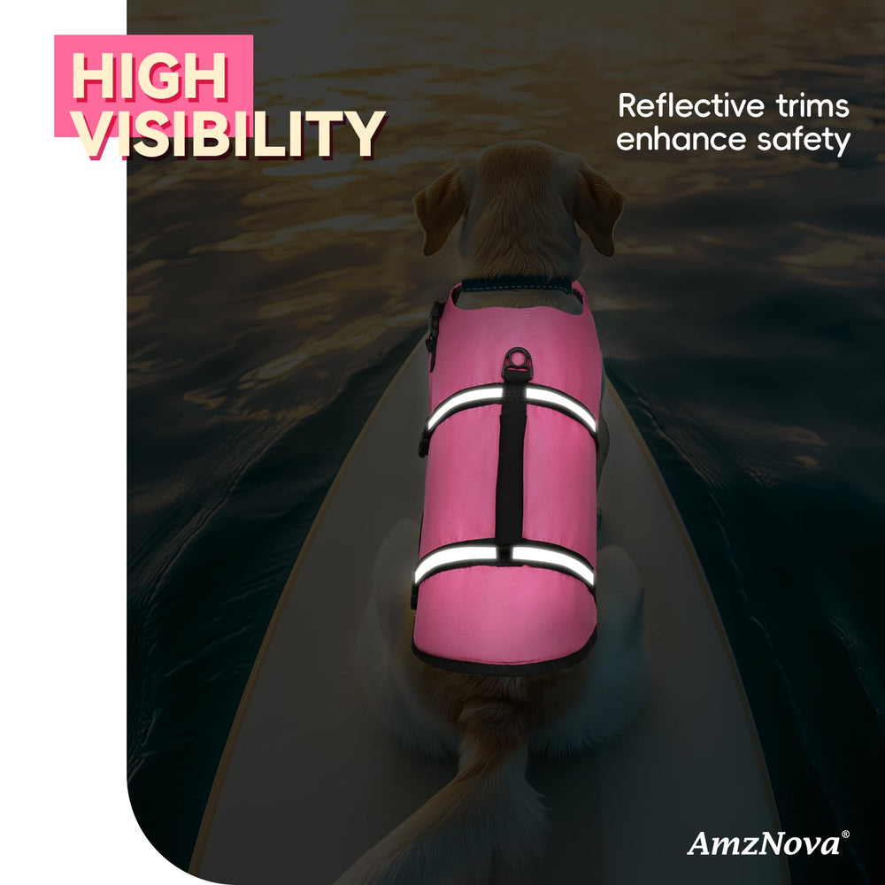 AMZNOVA chaleco, hebillas y ajuste en rosa para colocación rápida y segura.
