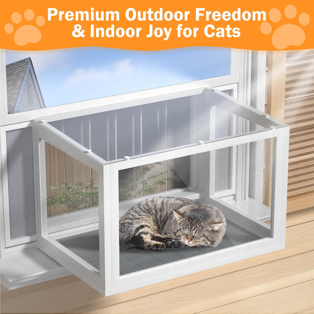 AMZOSS Catio montaje fácil en ventanas simples o dobles.