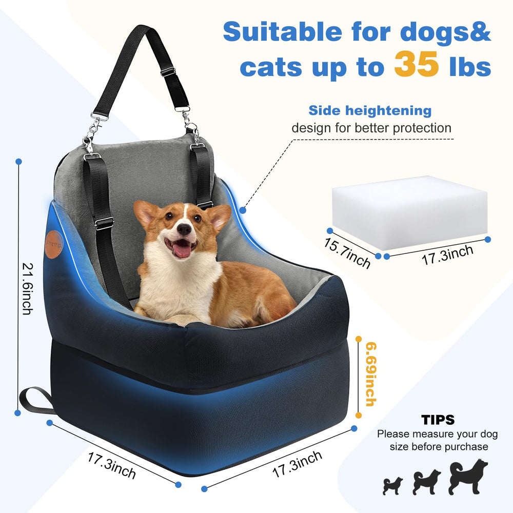 Amztrip asiento elevado para perros y gatos con forro de terciopelo ofrece confort suave