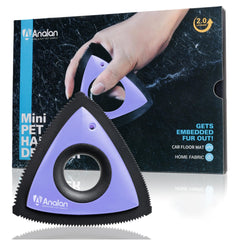 Analan removedor de pelos triangular para coche elimina pelos de mascotas de asientos.