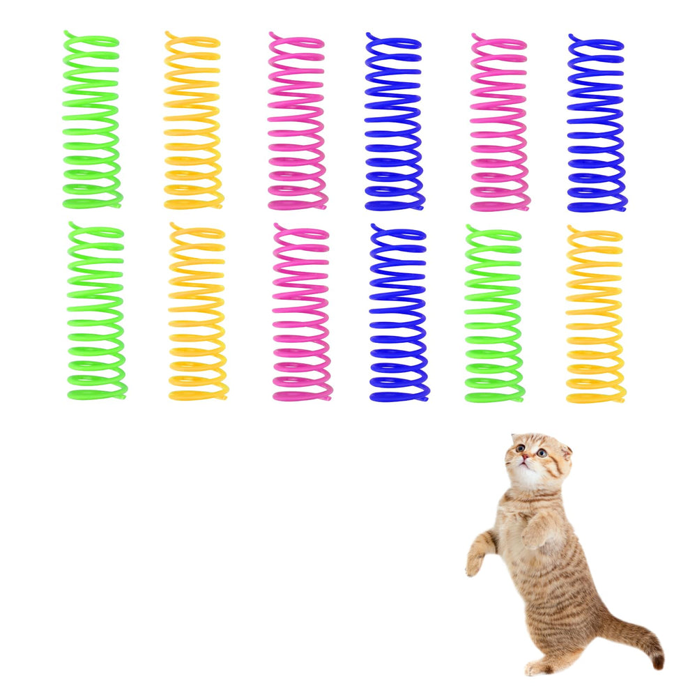 Andiker muelle espiral azul para gatitos: juego interactivo dentro de casa.