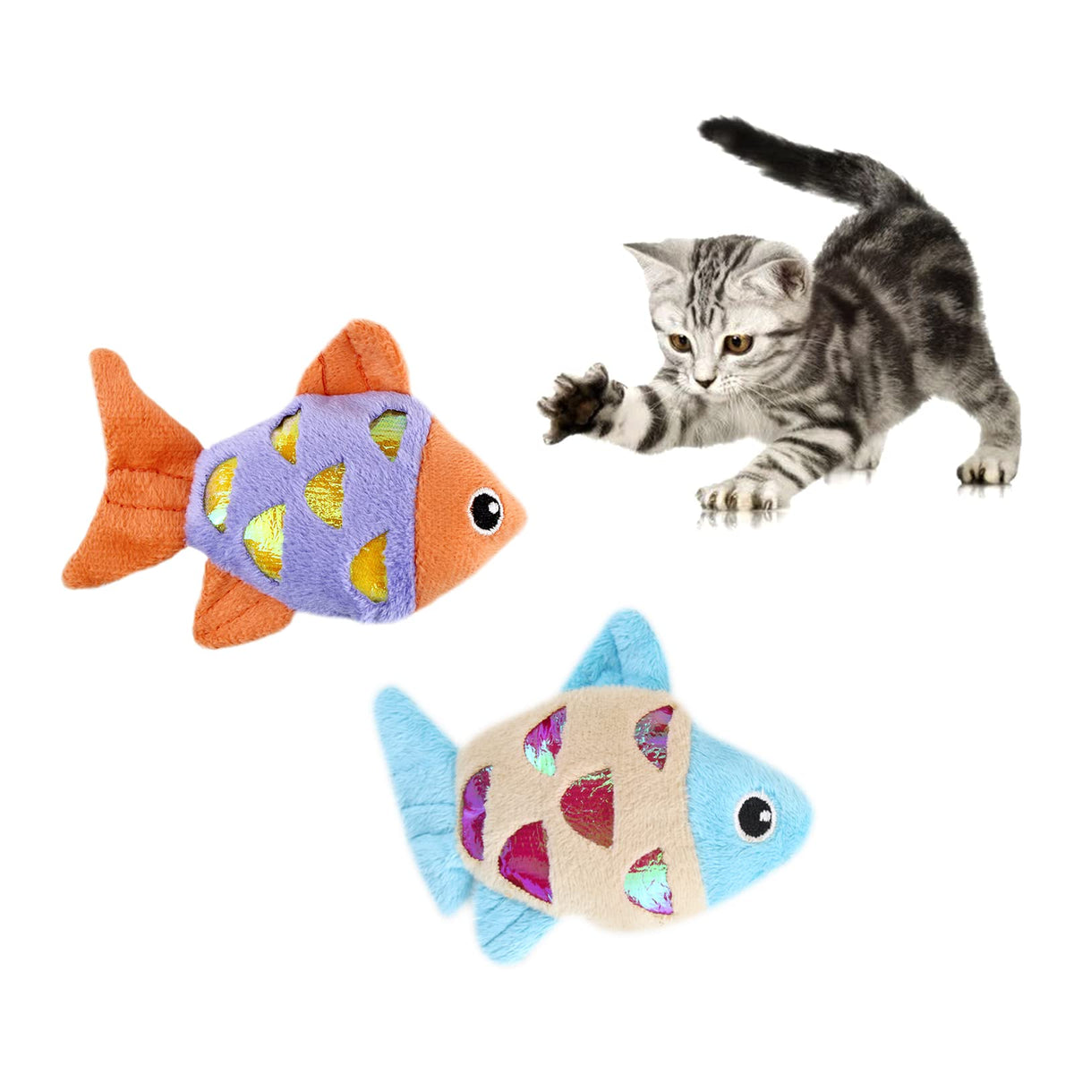 Andiker pez dorado de peluche: estimula la caza y la actividad felina.