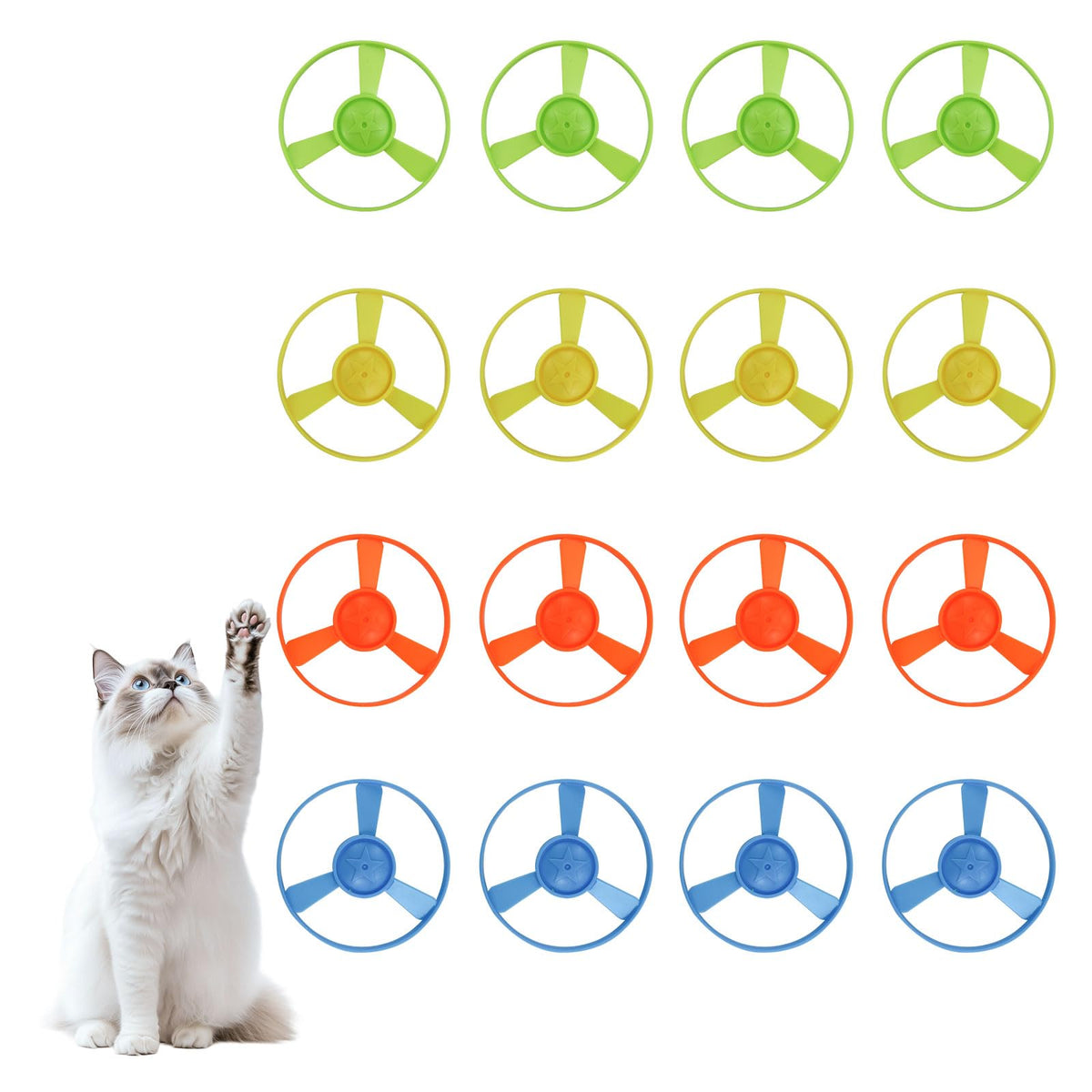 Andiker lanzador de disco para gatos, fomenta ejercicio y juego activo en casa.