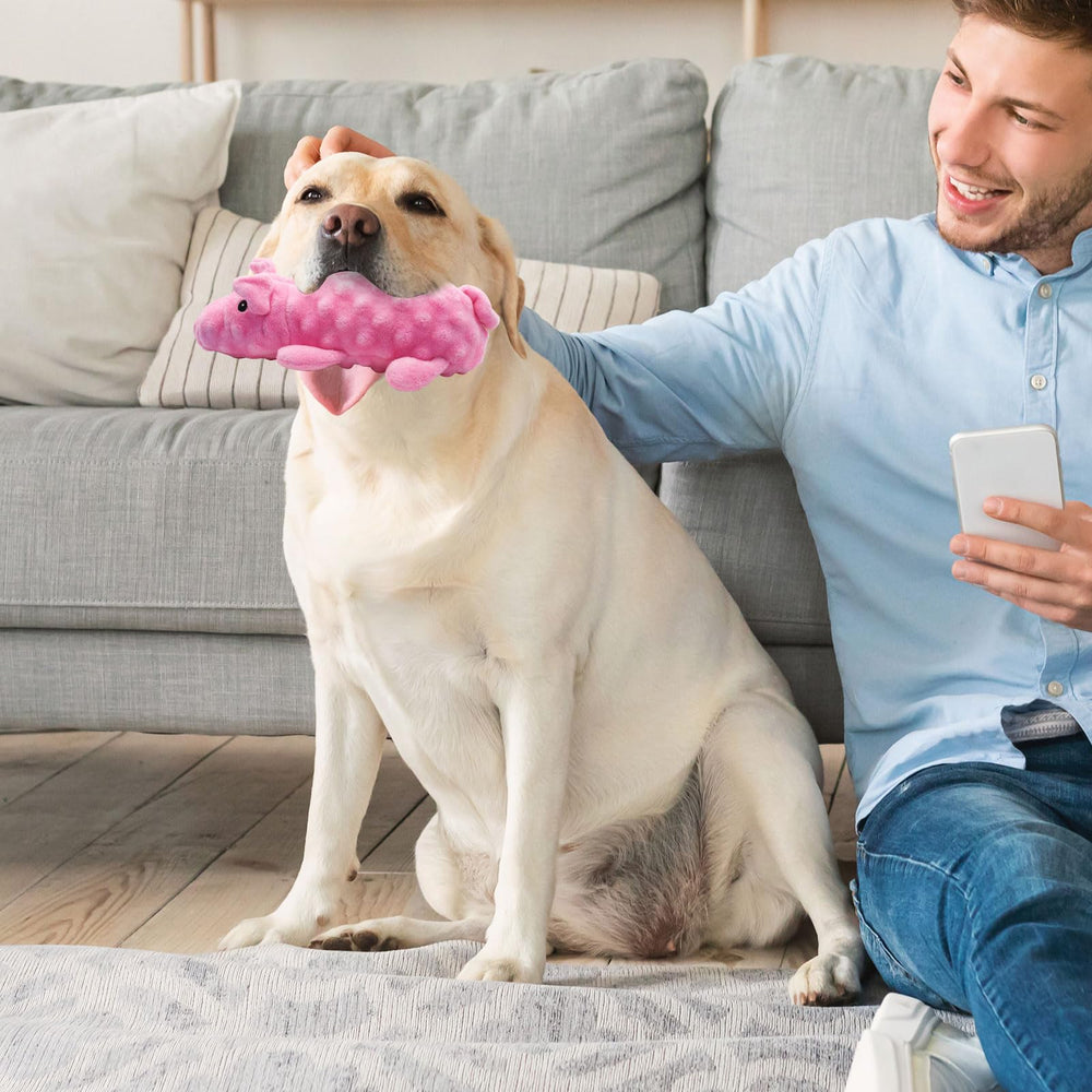 Andiker cerdo rosado peluche, juguete con sonido para perros