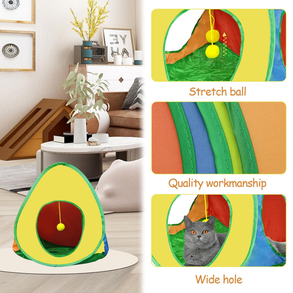 Andiker tent-gato con PlushBall, interior con tres agujeros para explorar.
