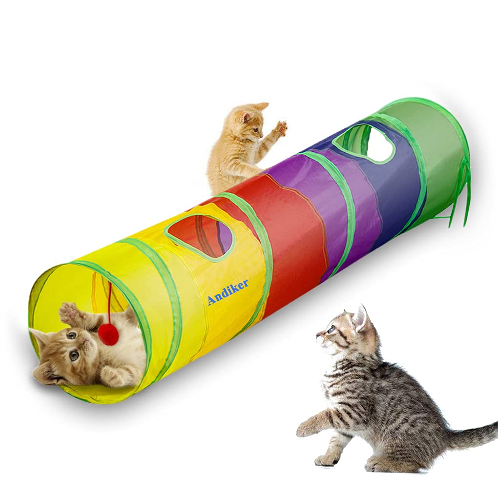 Andiker tunel gato arcoiris 45 pulgadas para juego activo en interiores