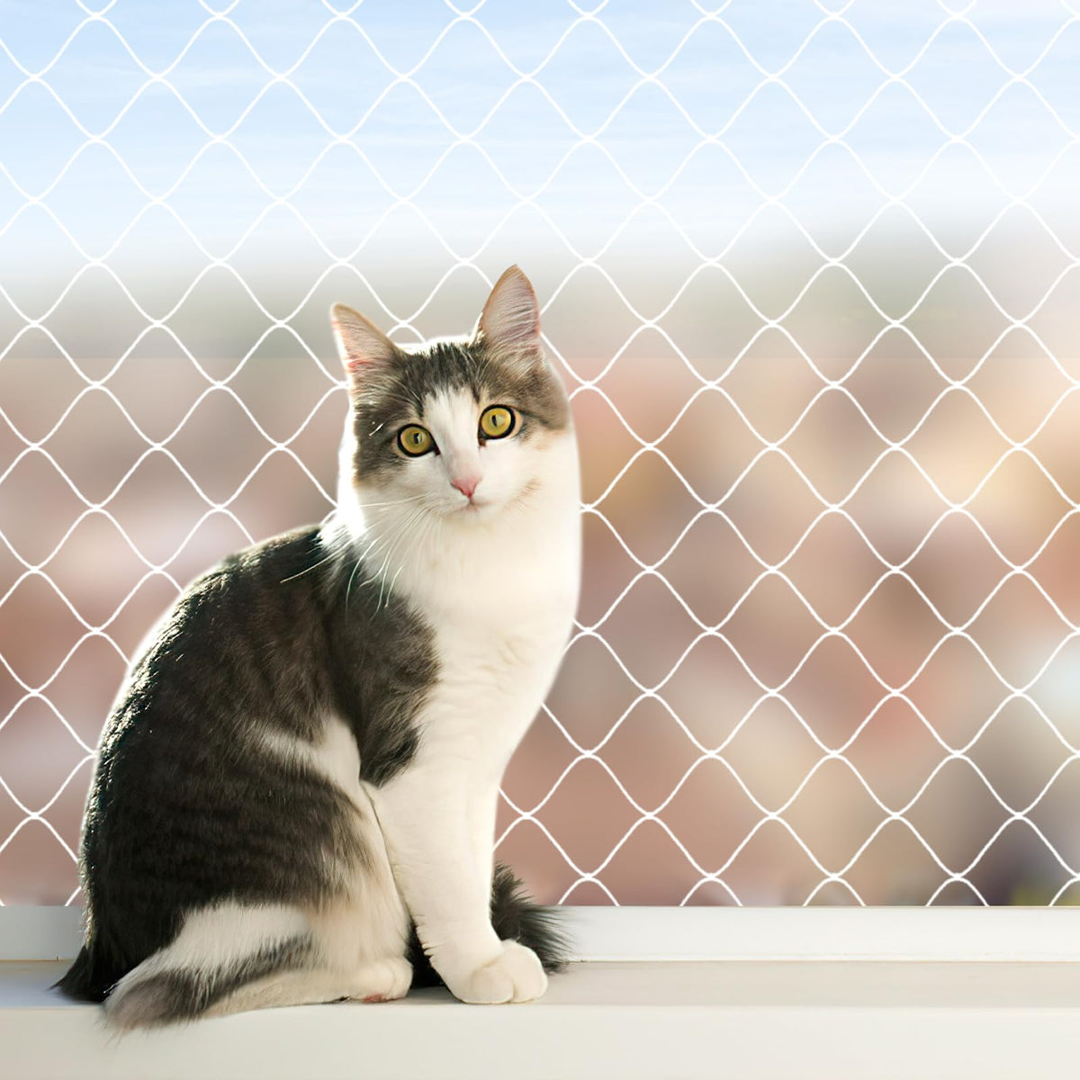 La red AnExer para balcones de gatos, 10x26 pies, aporta seguridad para tu mascota.
