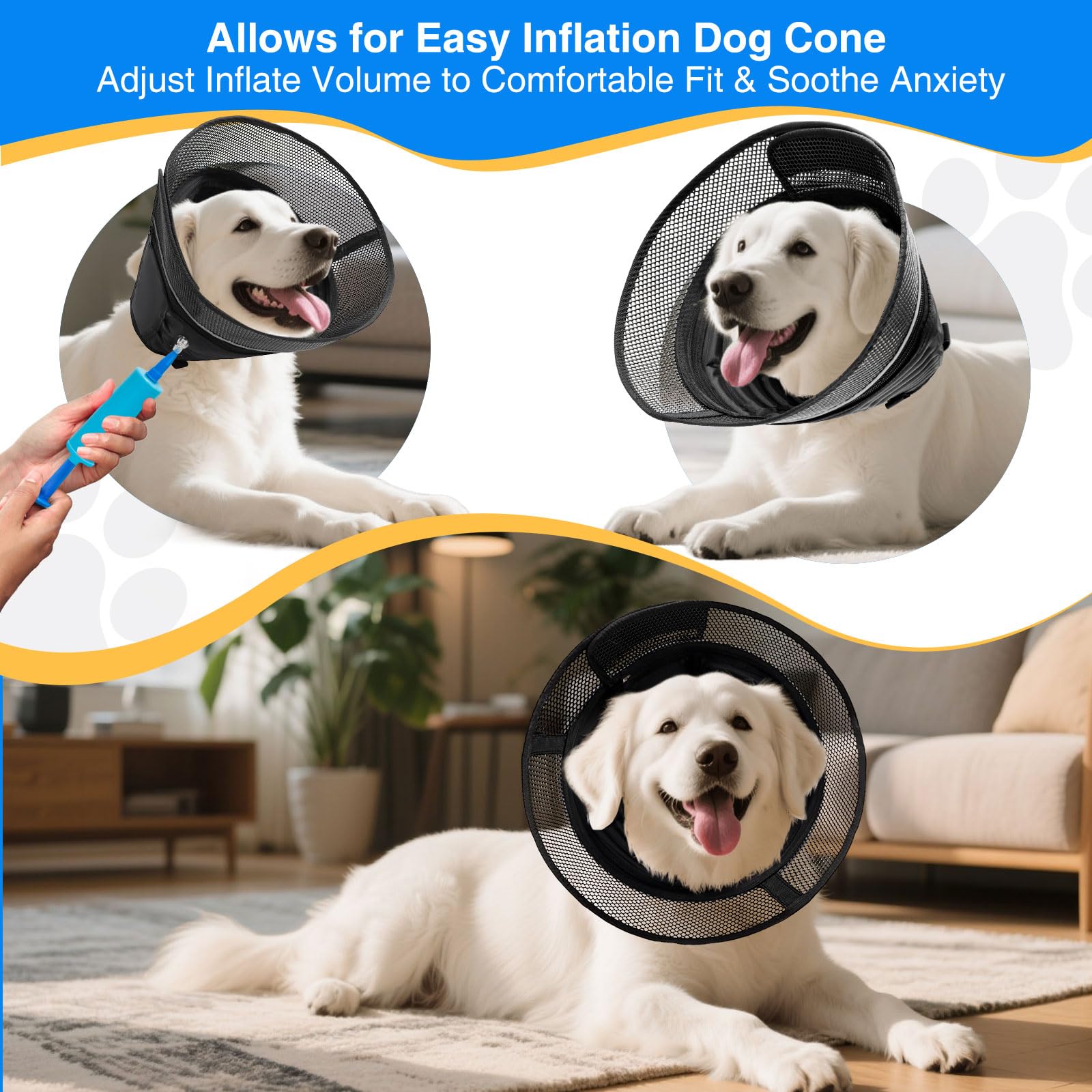 AnimaCure XL cono inflable con tubos de aire para ajuste.