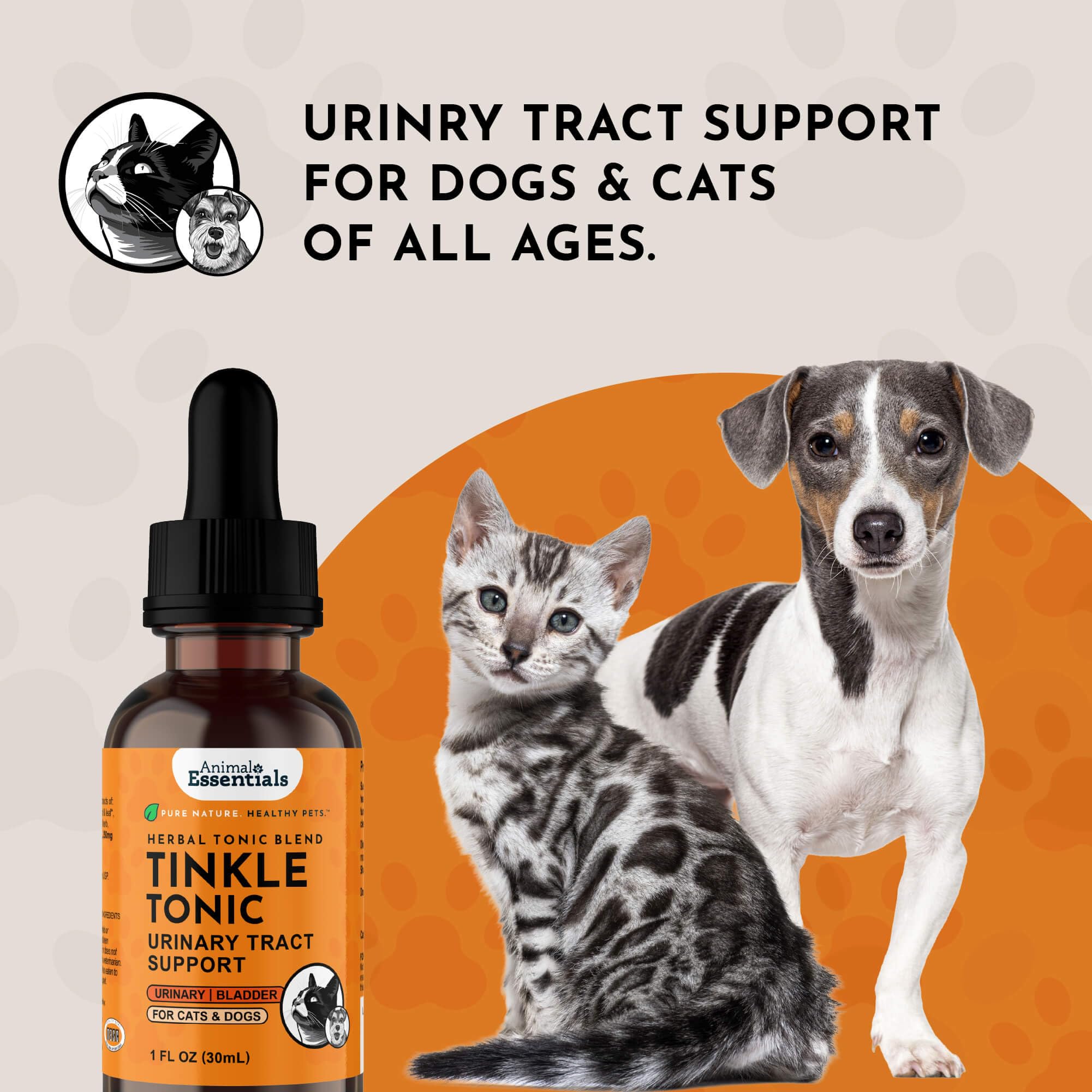 Animal Essentials Tinkle Tonic, aplicación en casa, soporte suave para la salud urinaria