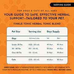 Animal Essentials Tinkle Tonic, ingredientes orgánicos, favorece la función renal de mascotas