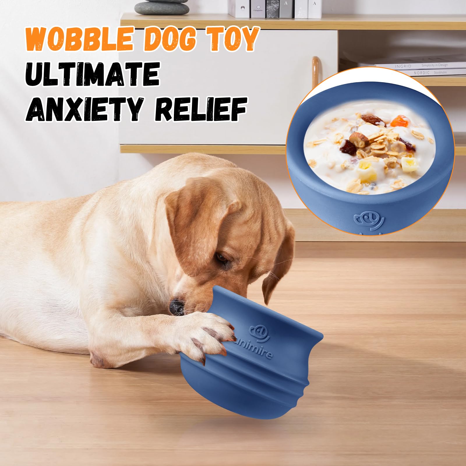 Animire Juguete para perros con yogur congelado, sesión de lamido prolongada.