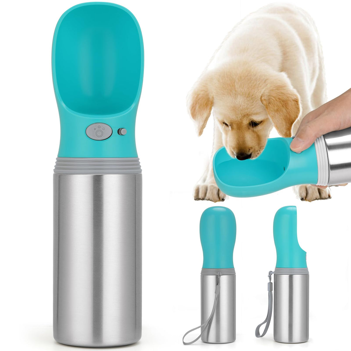 Botella Anipaw para perros de 14 oz, portátil y práctica para paseos.