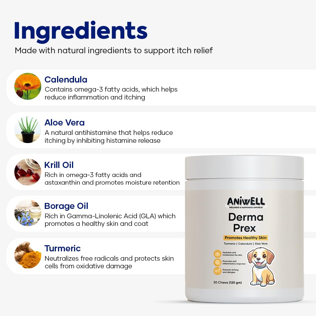 Aniwell DermaPrex con aceite de krill para piel suave.