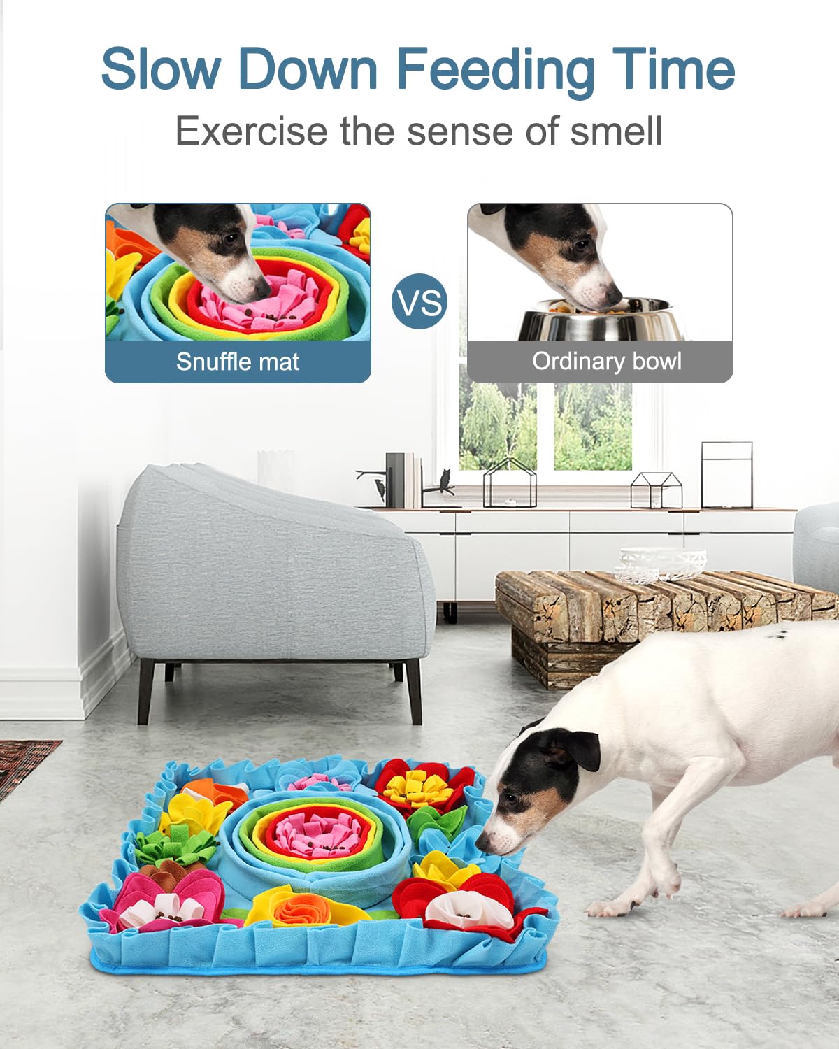 Alfombra olfativa Ankilo, colores vivos para mantener al perro entretenido.