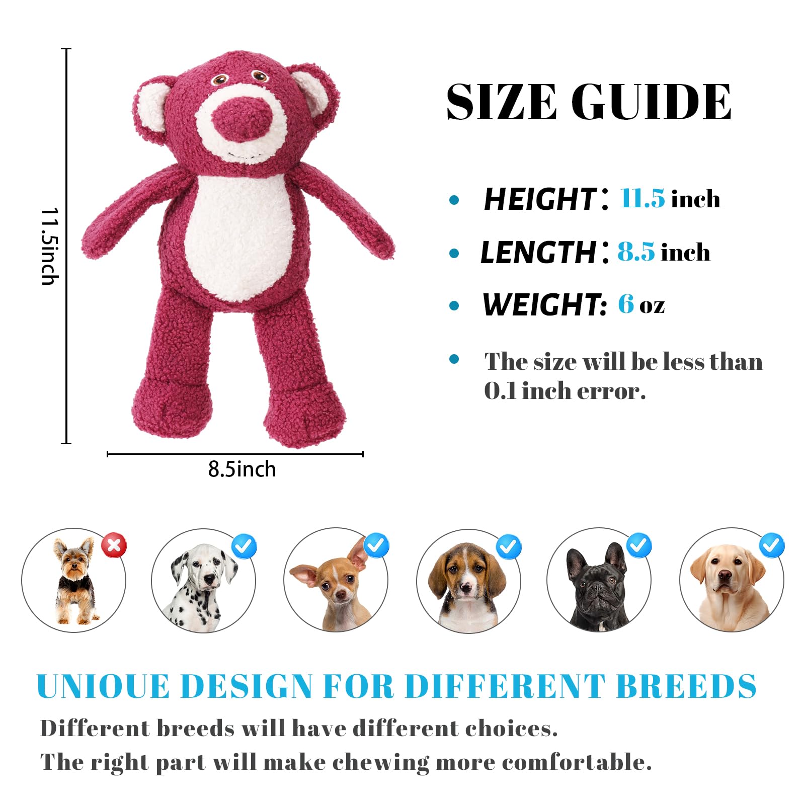 Oso rosa Ankinghor sin sabor artificial para mayor seguridad.