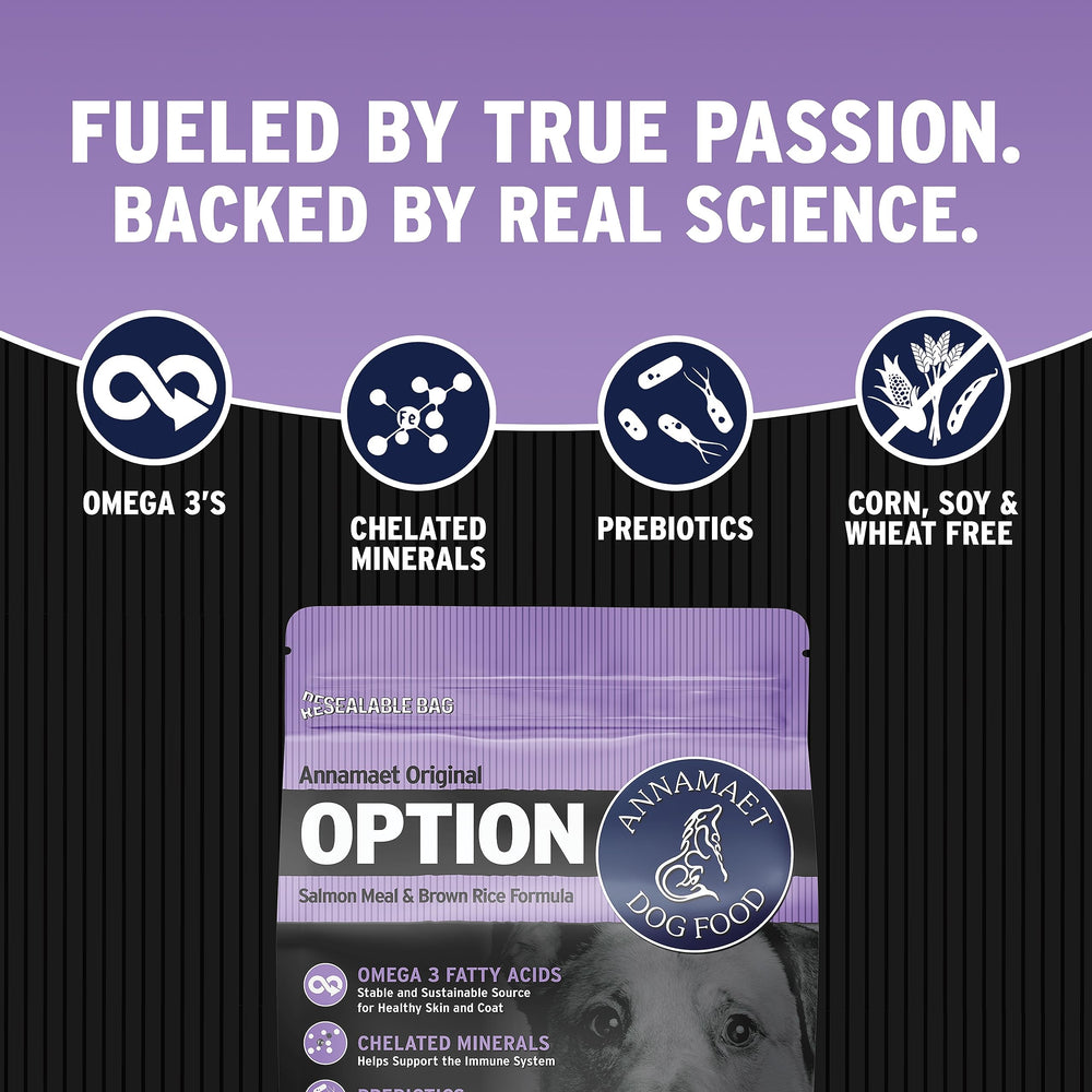 Annamaet Original Option libre de maíz, trigo y soja para dietas sensibles.