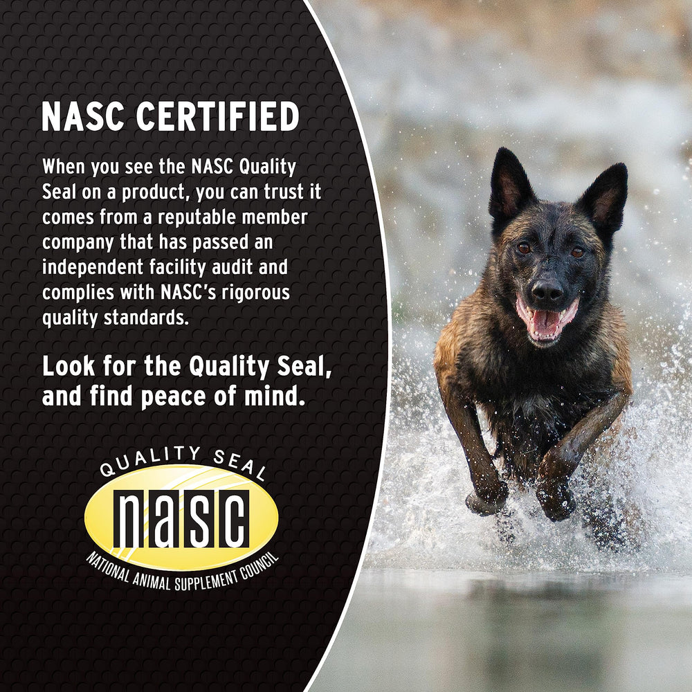 Sello NASC en el envase de Annamaet, garantía de calidad para suplementos caninos.