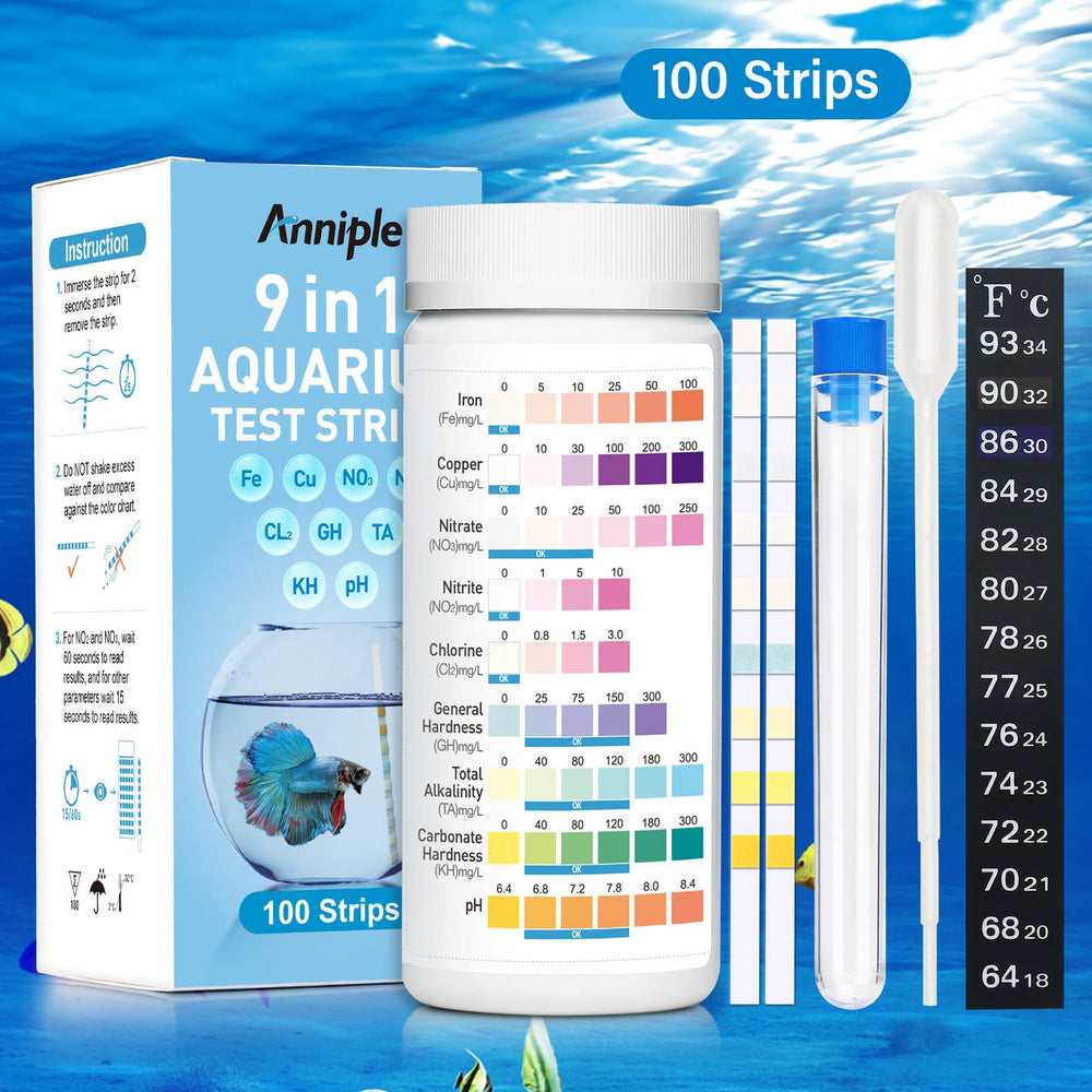 Anniple: termómetro y guía de inicio para acuario.