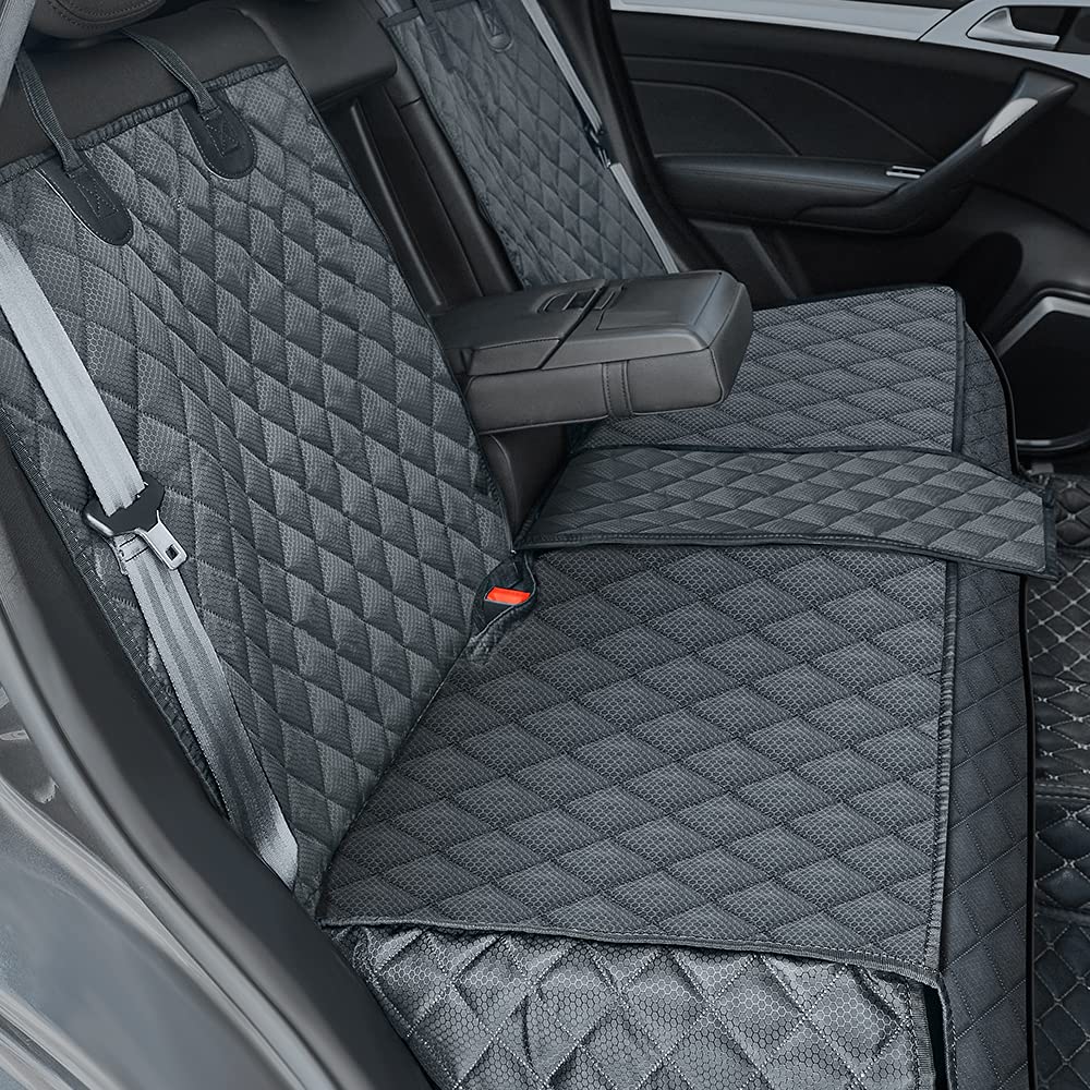 ANOSOSPECIAL cubre asiento trasero para perro anti-deslizante, viajes más seguros