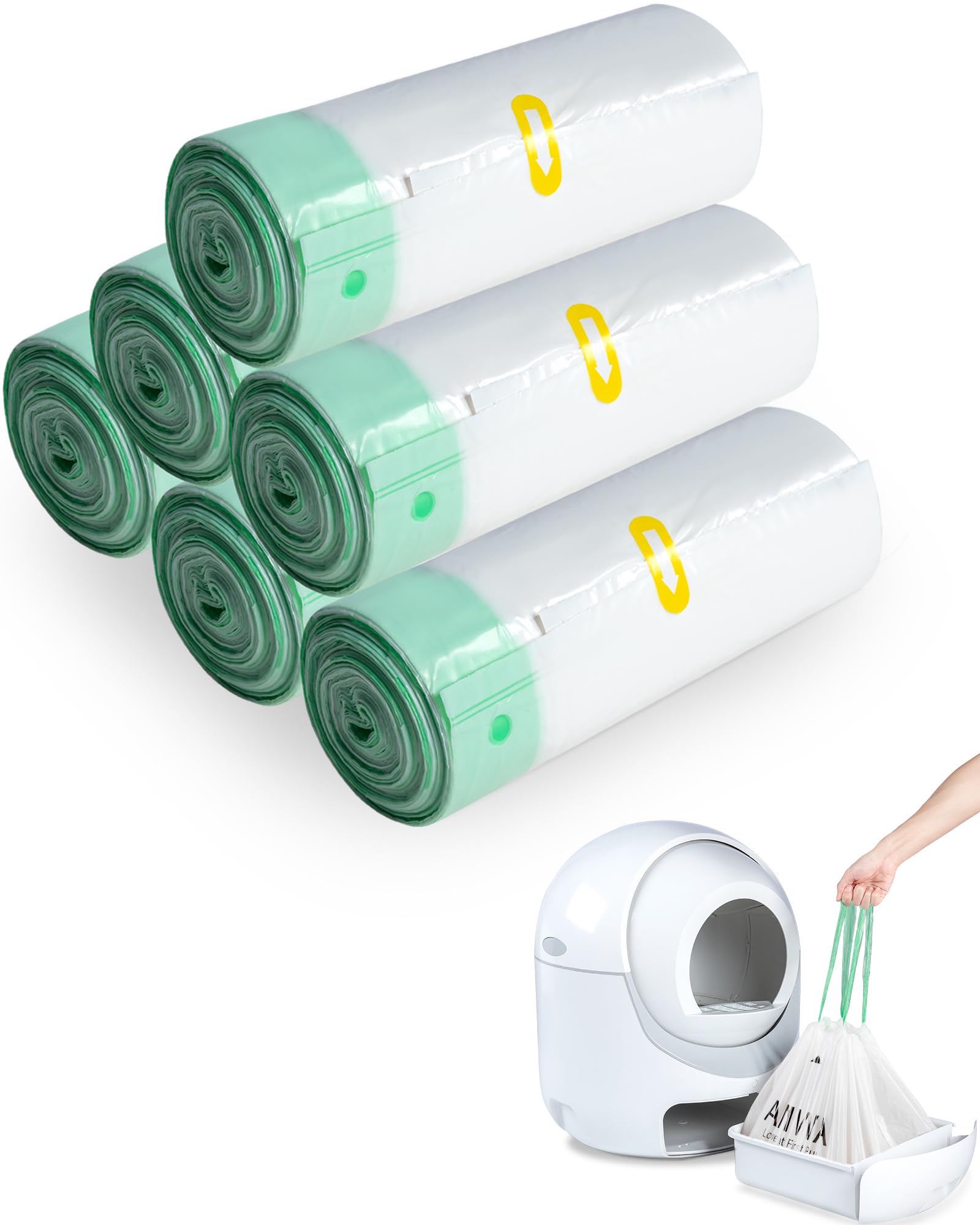 ANWA bolsas para caja de arena automática, fáciles de usar y evitan derrames.