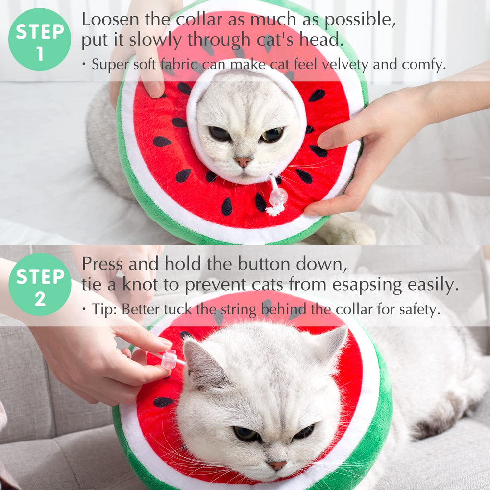 Collar cono ANWA para gato; almohada suave para descansar.