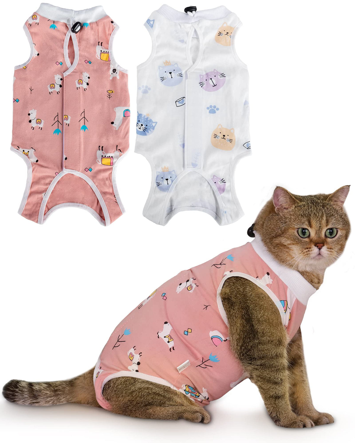 ANWA dos-pack trajes de recuperación para gato, ideal tras cirugía.
