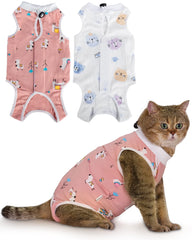 ANWA dos-pack trajes de recuperación para gato, ideal tras cirugía.