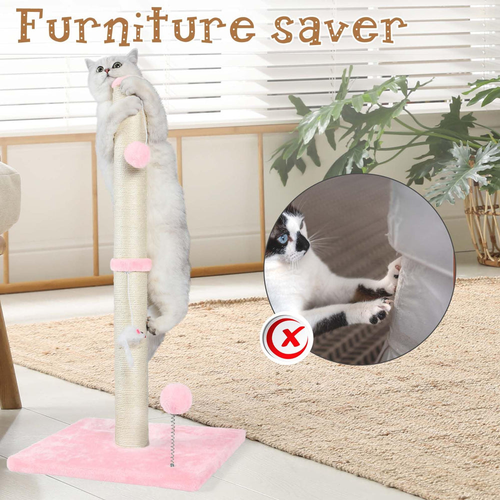 ANWA rascador rosa de sisal, ideal para gatos de todas las edades.