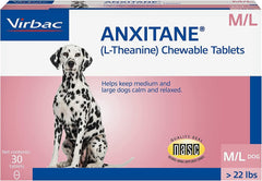 Anxitane tabletas-masticables con L-teanina para perros y gatos promueven calma.