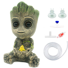 AnxunJim Groot decoracion acuario con burbujas para oxigenacion