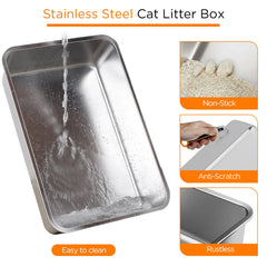 Anywish caja con doble puerta facilita la limpieza y el acceso para gatos grandes
