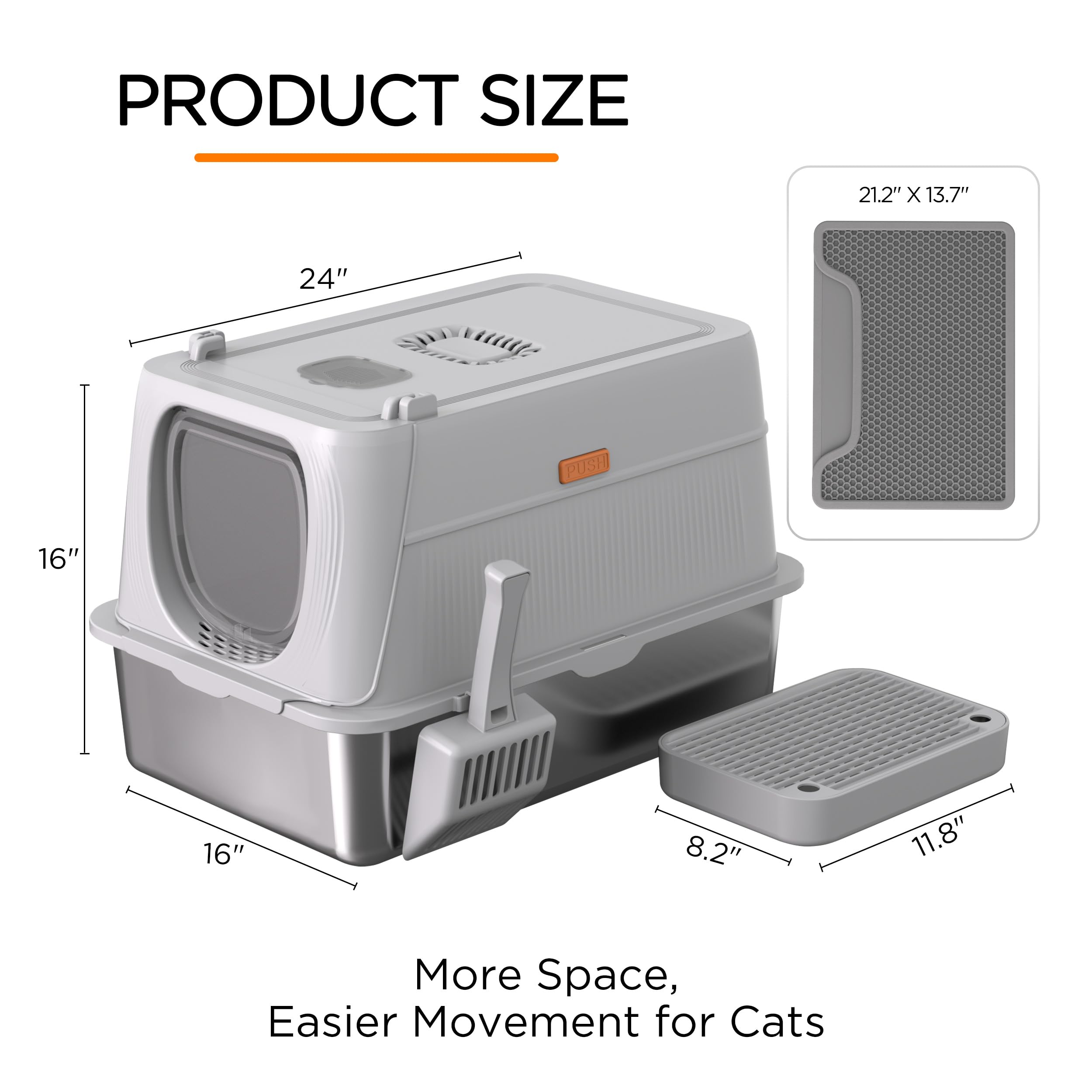 Anywish dimensiones XL de 60x40 cm para gatos grandes y limpieza eficiente