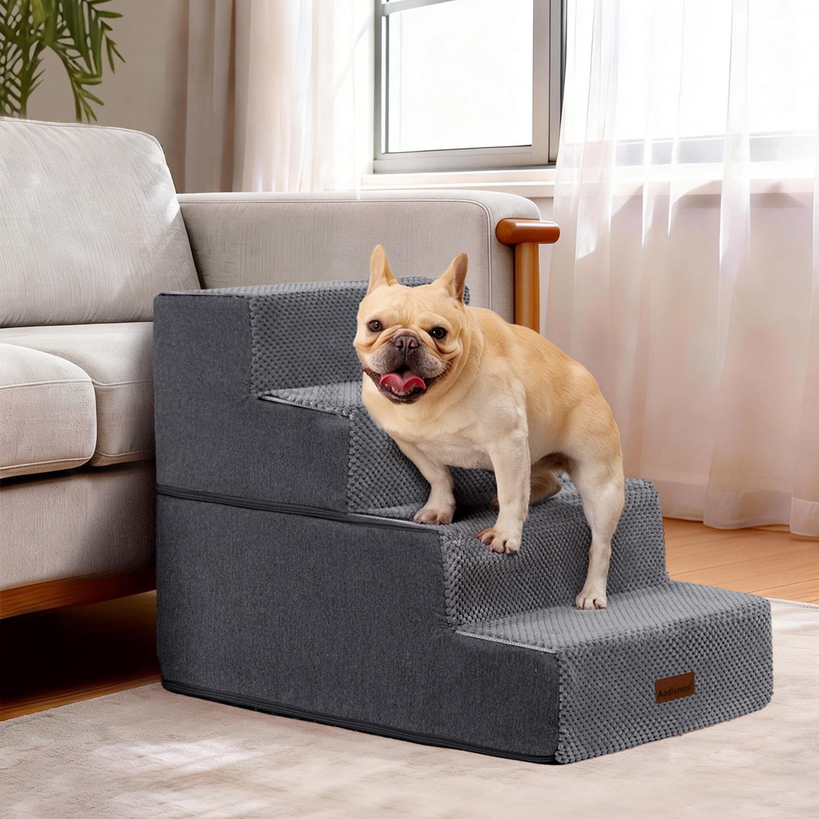 Escalera interior Aodisman con agarre estable para gatos mayores.