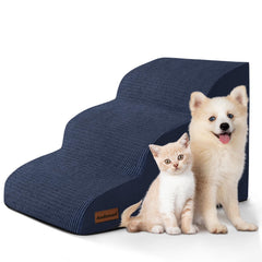 Escaleras Aodisman para perros de tres peldaños junto a la cama, facilitan subir