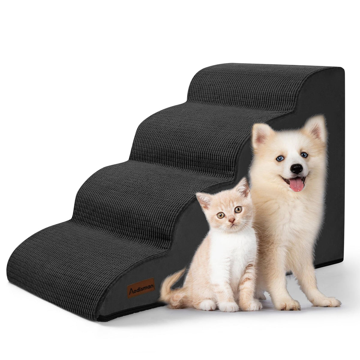 Escalones Aodisman para perro junto a la cama, subida fácil.