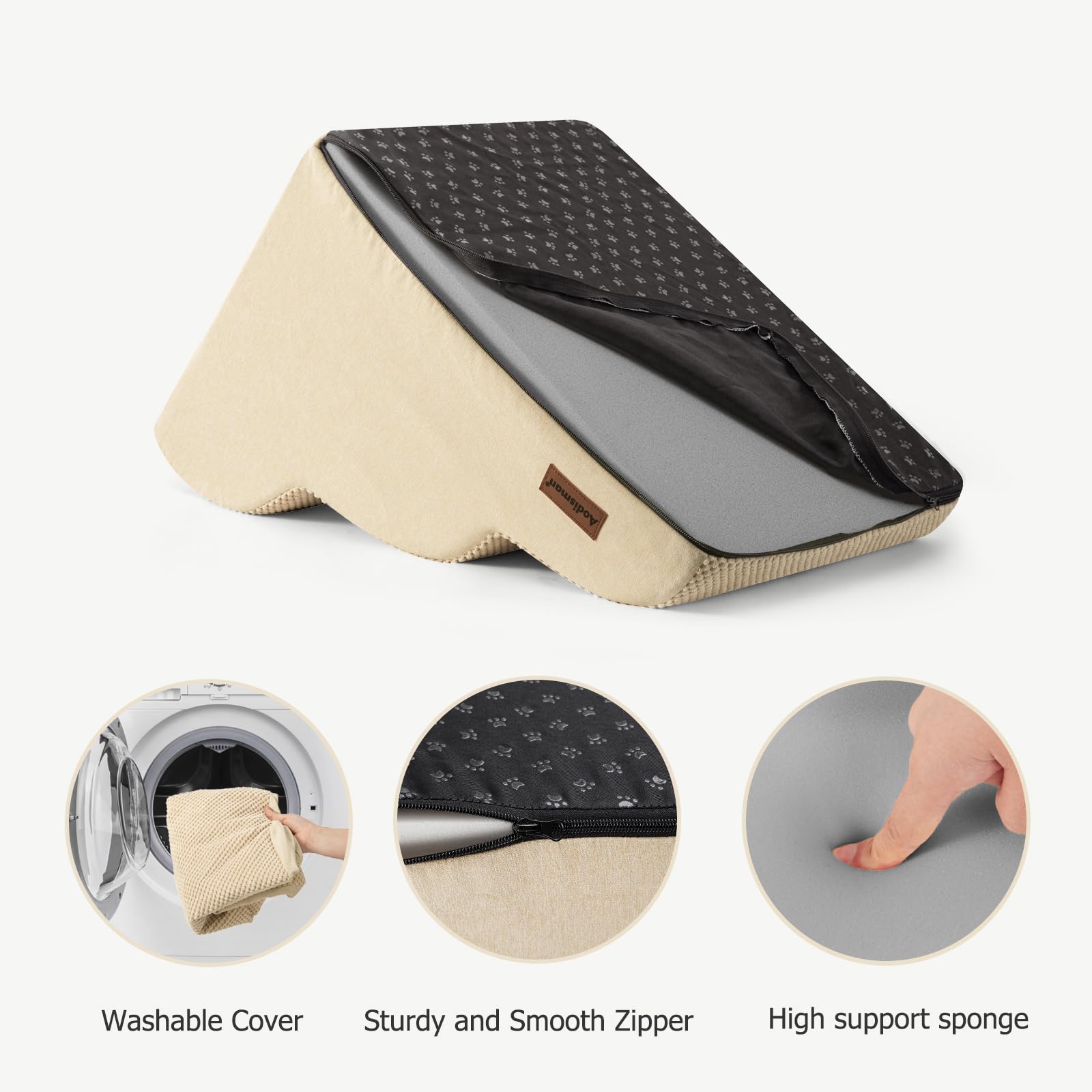 Rampa Aodisman de 5 pasos beige para camas altas