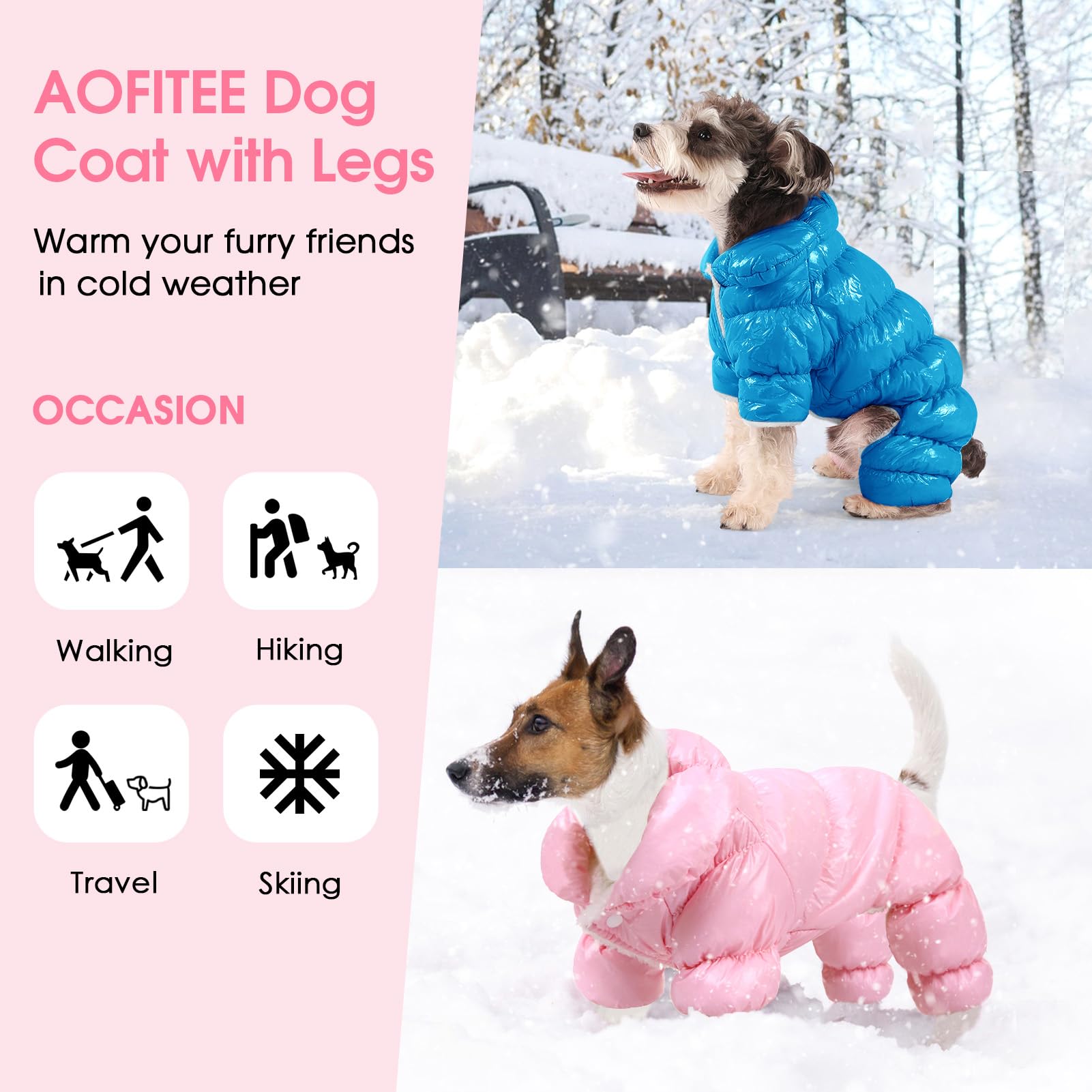 AOFITEE chaqueta para perro con cuello alto, protege del viento.
