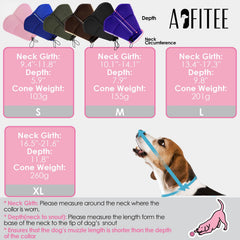 Cono AOFITEE para perros con cierre de velcro para ajuste seguro.