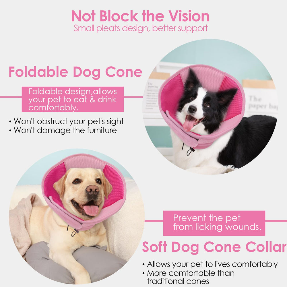 Cono para perros AOFITEE que permite dormir cómodo sin quitarlo.