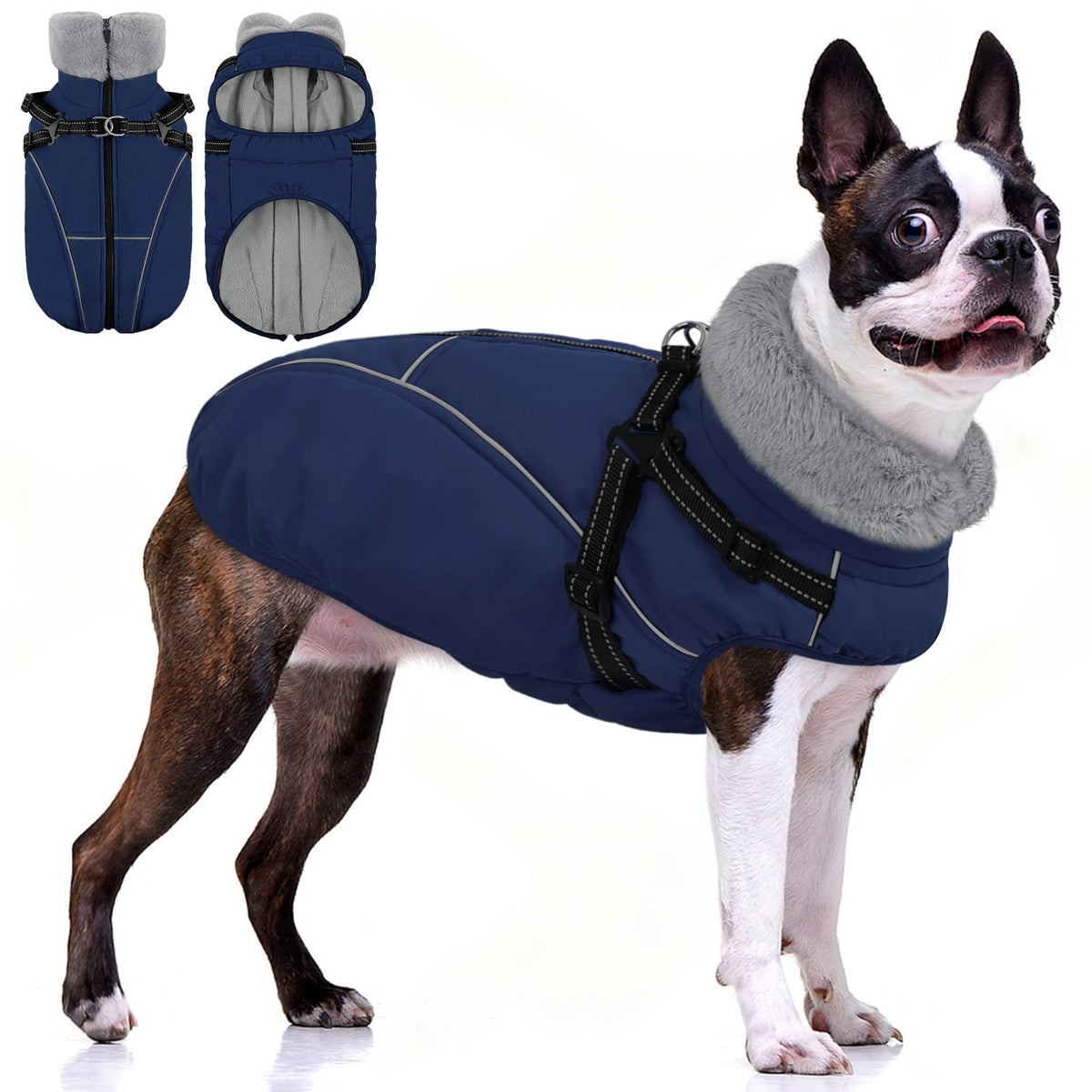 AOFITEE abrigo invernal para perros con arnés integrado, ideal para paseos en frío